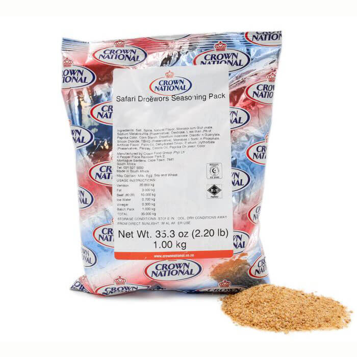 Crown National Safari Drywors Seasoning (Kosher) (CASE OF 5 x 1kg)
