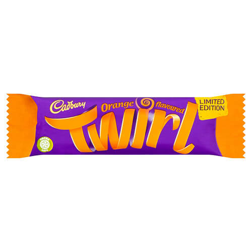 Cadbury Twirl Orange (Dipped Flake) HEAT SENSITIVE ITEM. PLEASE ADD ITEM 122942 TO THE ORDER TO TRY TO PROTECT CHOCOLATES FROM HEAT DAMAGE. (CASE OF 48 x 43g)