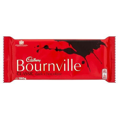 Cadbury Bournville Slab HEAT SENSITIVE ITEM. PLEASE ADD ITEM 122942 TO THE ORDER TO TRY TO PROTECT CHOCOLATES FROM HEAT DAMAGE. (CASE OF 18 x 180g)