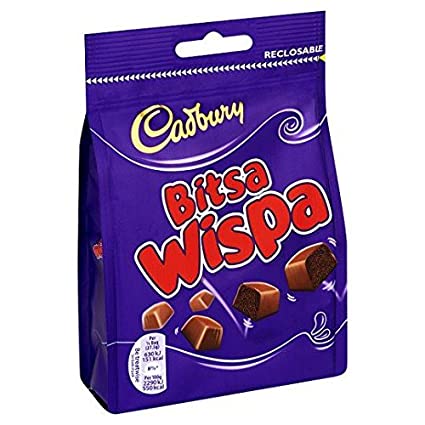 Cadbury Bitsa Wispa Bag HEAT SENSITIVE ITEM. PLEASE ADD ITEM 122942 TO THE ORDER TO TRY TO PROTECT CHOCOLATES FROM HEAT DAMAGE. (CASE OF 10 x 100g)