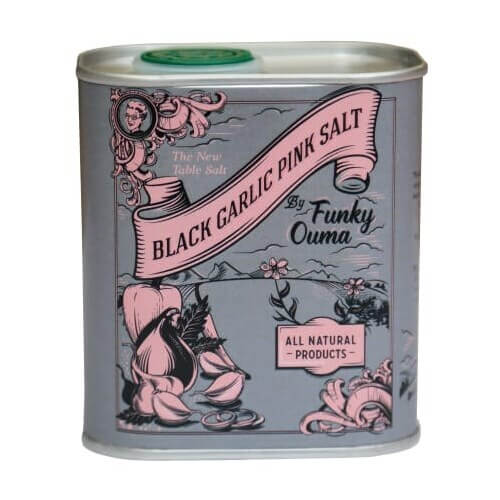 Funky Ouma Black Garlic Pink Salt (Tin) (CASE OF 6 x 250g)