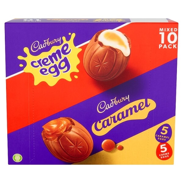 Cadbury Dairy Milk Creme Egg and Caramel Egg Mixed 10 Pack (CASE OF 12 x 400g)
