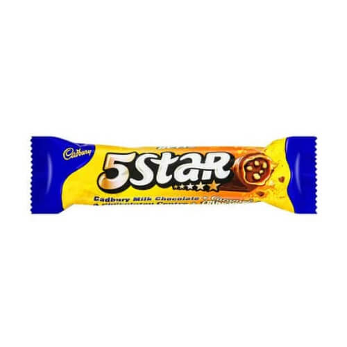 Cadbury 5 Star Bar HEAT SENSITIVE ITEM. PLEASE ADD ITEM 122942 TO THE ORDER TO TRY TO PROTECT CHOCOLATES FROM HEAT DAMAGE. (CASE OF 32 x 48.5g)