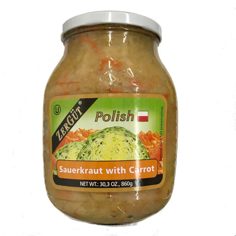 Zergut Polish Sauerkraut with Carrots (CASE OF 12 x 680g)