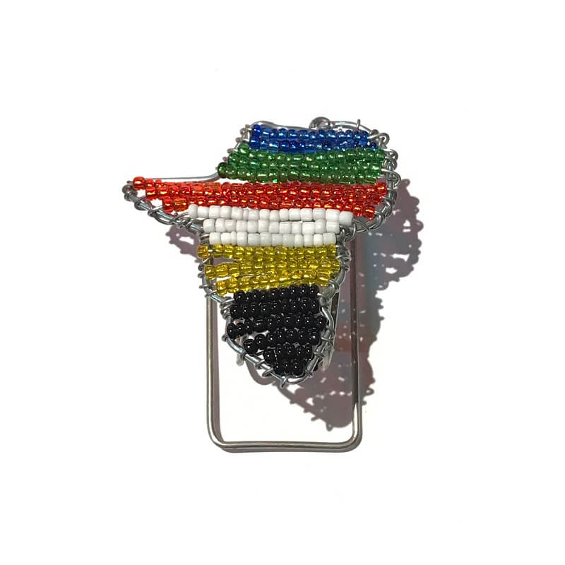African Hut Beaded SA Map Serviette Stand Holder (CASE OF 6 x 25g)