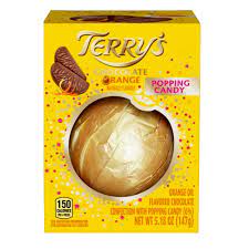 Kraft Terrys Orange Ball Popping Candy Chocolate HEAT SENSITIVE ITEM. PLEASE ADD ITEM 122942 TO THE ORDER TO TRY TO PROTECT CHOCOLATES FROM HEAT DAMAGE. (CASE OF 12 x 145g)