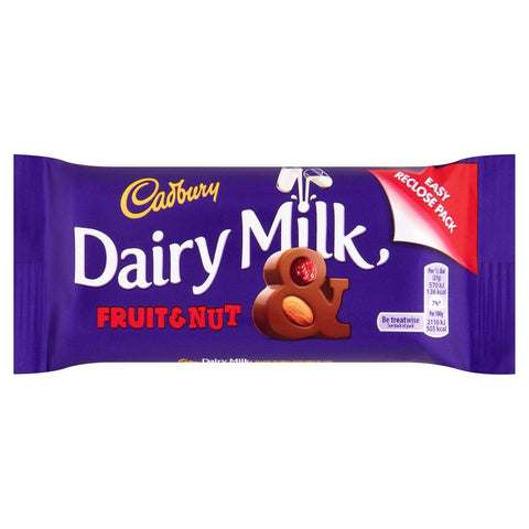 Cadbury Fruit and Nut (Irish) (HEAT SENSITIVE ITEM - PLEASE ADD A THERMAL BOX TO YOUR ORDER TO PROTECT YOUR ITEMS (CASE OF 48 x 54g)