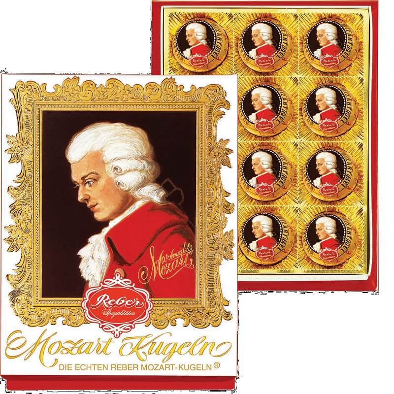 Reber Mozart Kugel Portrait Box 12ct Red Box (CASE OF 6 x 240g)