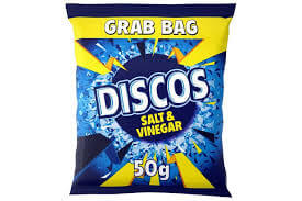 Walkers Discos Crisps Salt and Vinegar Flavor (CASE OF 28 x 50g)