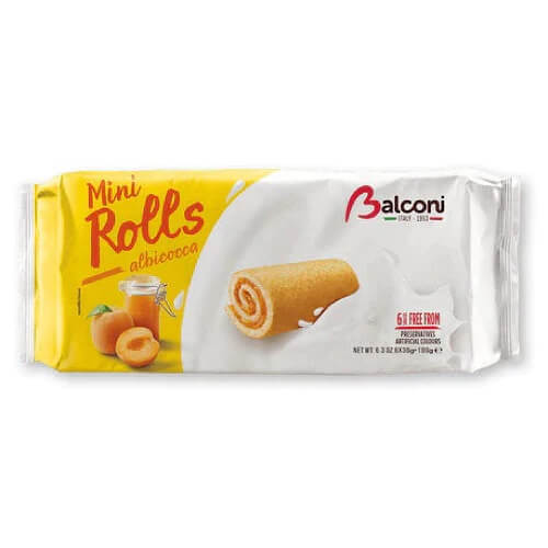 Balconi Mini Rolls with Apricot Filling (CASE OF 20 x 180g)