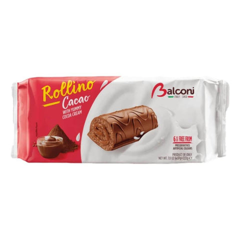 Balconi Rollino Cocoa HEAT SENSITIVE ITEM. PLEASE ADD ITEM 122942 TO THE ORDER TO TRY TO PROTECT CHOCOLATES FROM HEAT DAMAGE (CASE OF 20 x 222g)