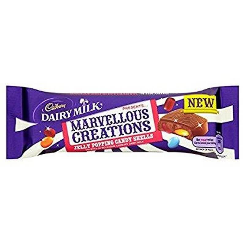 Cadbury Dairy Milk Marvellous Creations Jelly Popping Candy HEAT SENSITIVE ITEM. PLEASE ADD ITEM 122942 TO THE ORDER TO TRY TO PROTECT CHOCOLATES FROM HEAT DAMAGE. (CASE OF 24 x 47g)