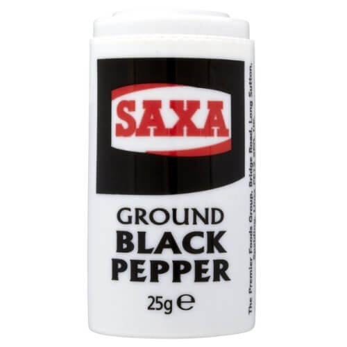Saxa Ground Black Pepper (CASE OF 12 x 25g)
