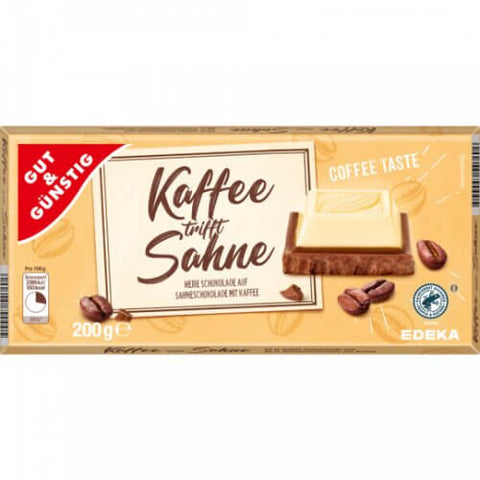 Gut and Gunstig Chocolate Coffee Cream Wafers (HEAT SENSITIVE ITEM - PLEASE ADD A THERMAL BOX TO YOUR ORDER TO PROTECT YOUR ITEMS (CASE OF 10 x 200g)