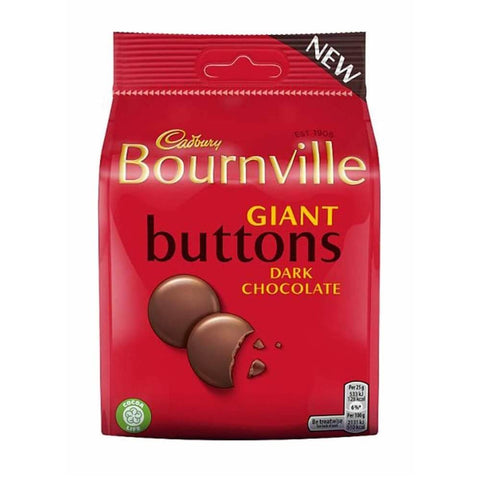 Cadbury Bournville Giant Buttons Bag (HEAT SENSITIVE ITEM - PLEASE ADD A THERMAL BOX TO YOUR ORDER TO PROTECT YOUR ITEMS (CASE OF 10 x 110g)