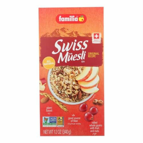 Familia Original Swiss Muesli, All Natural with Rolled Whole Grains with Fruit and Nuts (CASE OF 6 x 340g)