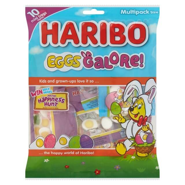Haribo Eggs Galore Minis Multipack 10 Pack (CASE OF 10 x 160g)