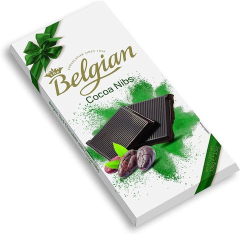 The Belgian Dark Chocolate with Cocoa Nibs Bar (CASE OF 25 x 100g)