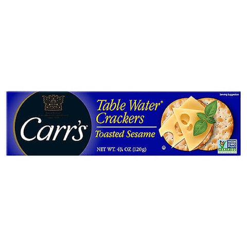 Carrs Table Water Crackers with Toasted Sesame (CASE OF 12 x 120g)
