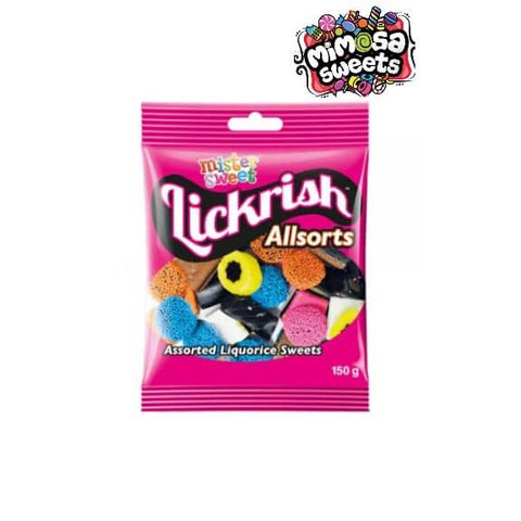Mr Sweet Lickrish Allsorts Bag (CASE OF 24 x 150g)