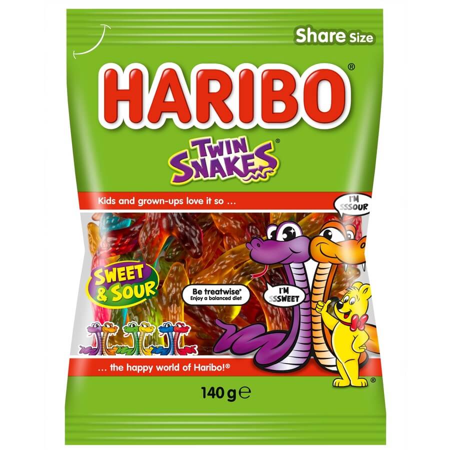 Haribo Twin Snakes (CASE OF 12 x 140g)