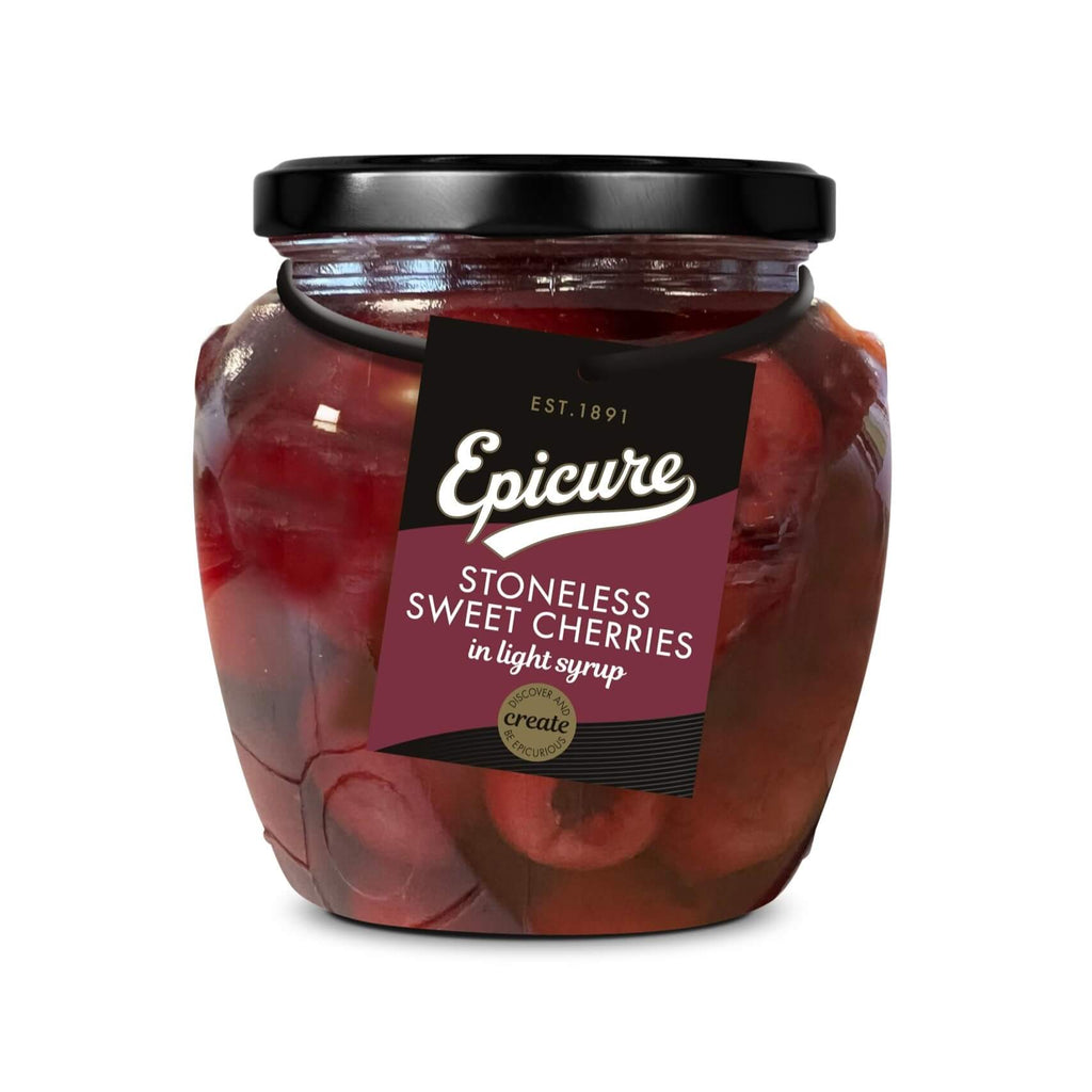 Epicure Stoneless Sweet Cherries In Syrup Jar (CASE OF 6 x 550g)