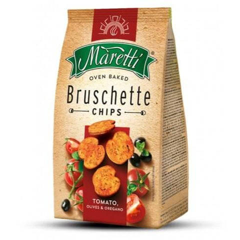 Maretti Bruschette Tomato Olives and Oregano  (CASE OF 12 x 142g)