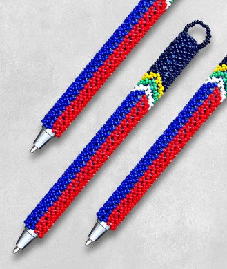 African Hut Heritage Day SA Flag Beaded Pen (CASE OF 1 x 50g)