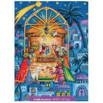 Advent Calendar Erikas Advent Calendar Nativity Scene Blue City Outline (CASE OF 24 x 50g)