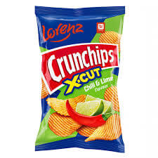 Lorenz Crunchips X-Cut Chilli and Lime (CASE OF 10 x 130g)