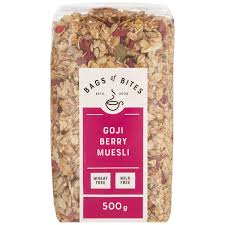 Bags of Bites Goji Berry Muesli Wheat Free Cereal (CASE OF 6 x 500g)