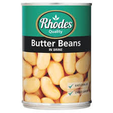 Rhodes Butter Beans in Brine Can (CASE OF 12 x 410g)