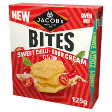 Jacobs Bites Sweet Chilli and Sour Cream (CASE OF 10 x 125g)