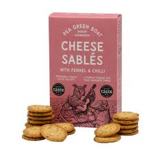 Pea Green Boat Cheese Sables Fennel and Chili Cheese Sables (CASE OF 12 x 80g)