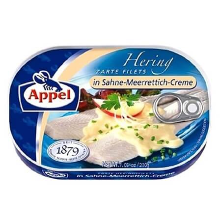 Appel Tender Herring Filets in Horseradish Cream (CASE OF 10 x 200g)