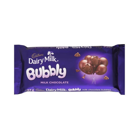 Cadbury Bubbly Milk Chocolate (HEAT SENSITIVE ITEM - PLEASE ADD A THERMAL BOX TO YOUR ORDER TO PROTECT YOUR ITEMS (CASE OF 24 x 87g)