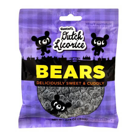 Gustafs Sugared Licorice Bears, Deliciously Sweet and Cuddly (CASE OF 12 x 150g)