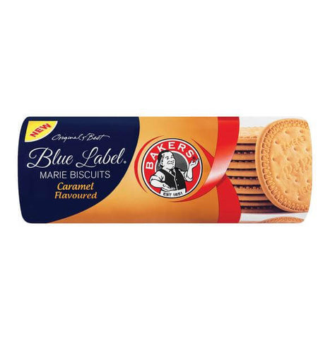 Bakers Blue Label Caramel Flavoured Marie Biscuits (Kosher) (CASE OF 12 x 200g)