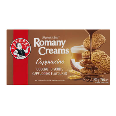 Bakers Romany Creams Cappuccino (Kosher) (CASE OF 12 x 200g)