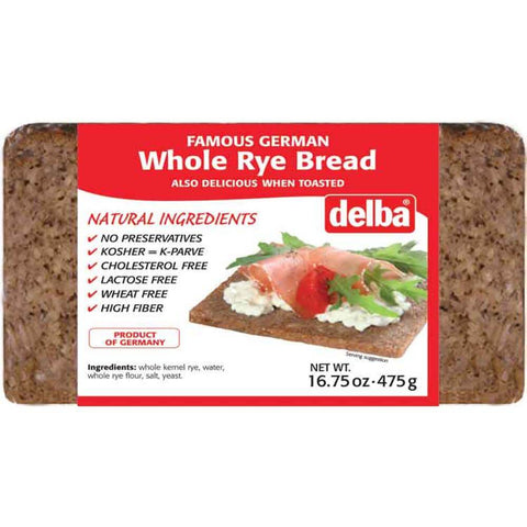 Delba Whole Rye Bread (CASE OF 12 x 475g)
