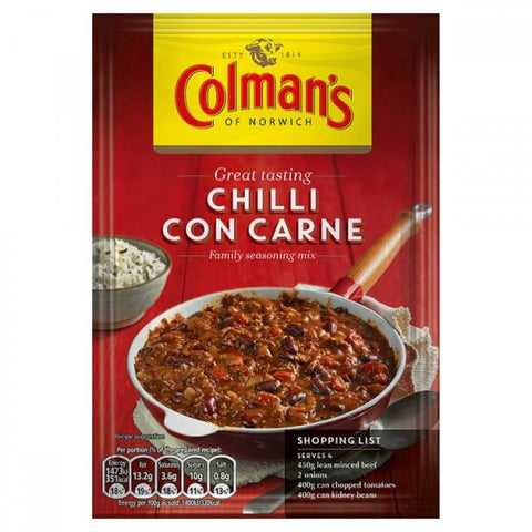 Colmans Seasoning Mix Chilli Con Carne (CASE OF 16 x 50g)