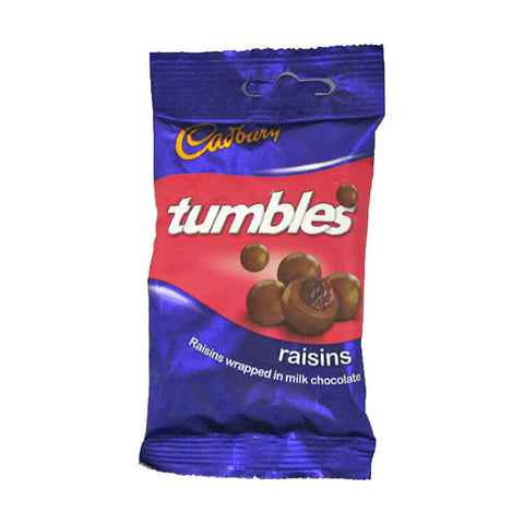 Cadbury Tumbles Raisins HEAT SENSITIVE ITEM. PLEASE ADD ITEM 122942 TO THE ORDER TO TRY TO PROTECT CHOCOLATES FROM HEAT DAMAGE (CASE OF 36 x 65g)