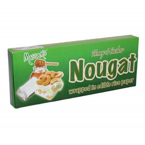 Massams Nougat Honey Cashew Box (Pack of Six Bars) (Kosher) (CASE OF 12 x 150g)