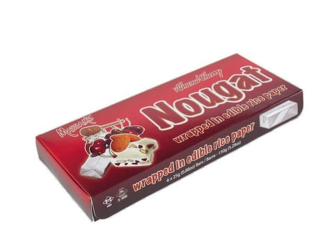 Massams Nougat Almond Cherry Box (Pack of Six Bars) (Kosher) (CASE OF 12 x 150g)