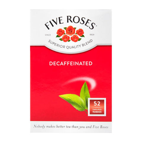 Five Roses Decaf Tea Bags (Pack of 50 Bags) (CASE OF 6 x 125g)