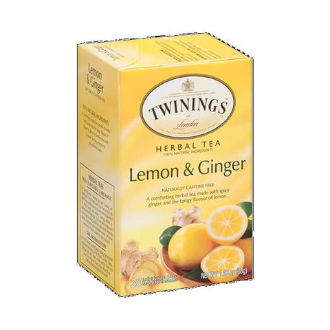 Twinings Lemon and Ginger (Pack of 20 Tea Bags) (CASE OF 4 x 30g)
