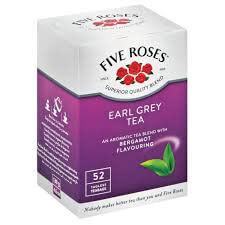 Five Roses Earl Grey Tea Bags (Pack of 52 Bags) (CASE OF 6 x 130g)