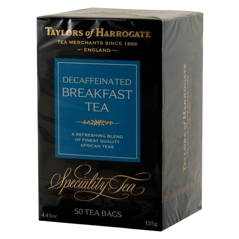 Taylors of Harrogate English Breakfast Decaffeinated (Pack of 50 Tea Bags) (CASE OF 6 x 125g)