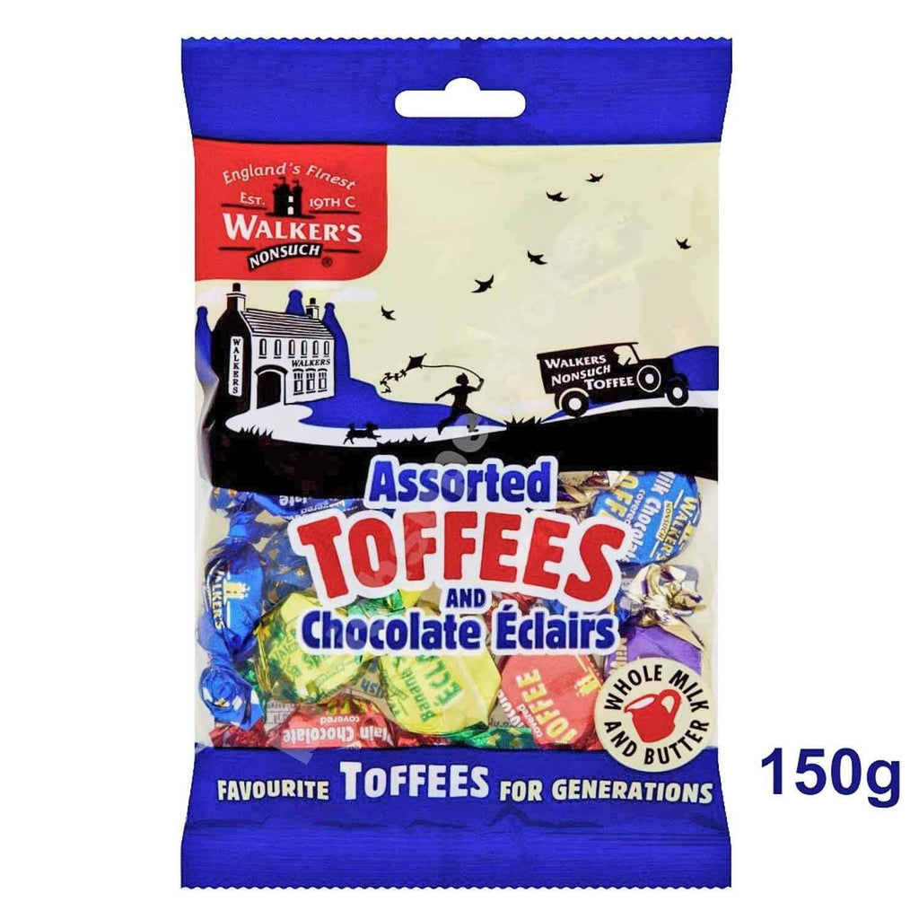 Walkers Toffee Assorted Toffees with Chocolate Eclairs Bag (CASE OF 12 x 150g)