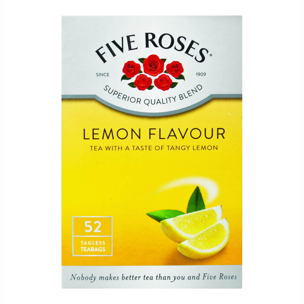 Five Roses Lemon Tea Bags (Pack of 50 Bags) (CASE OF 6 x 130g)